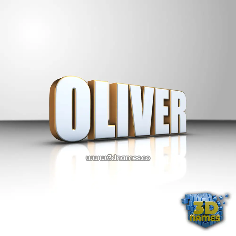 oliver in White'n'Gold style - 3D name wallpaper