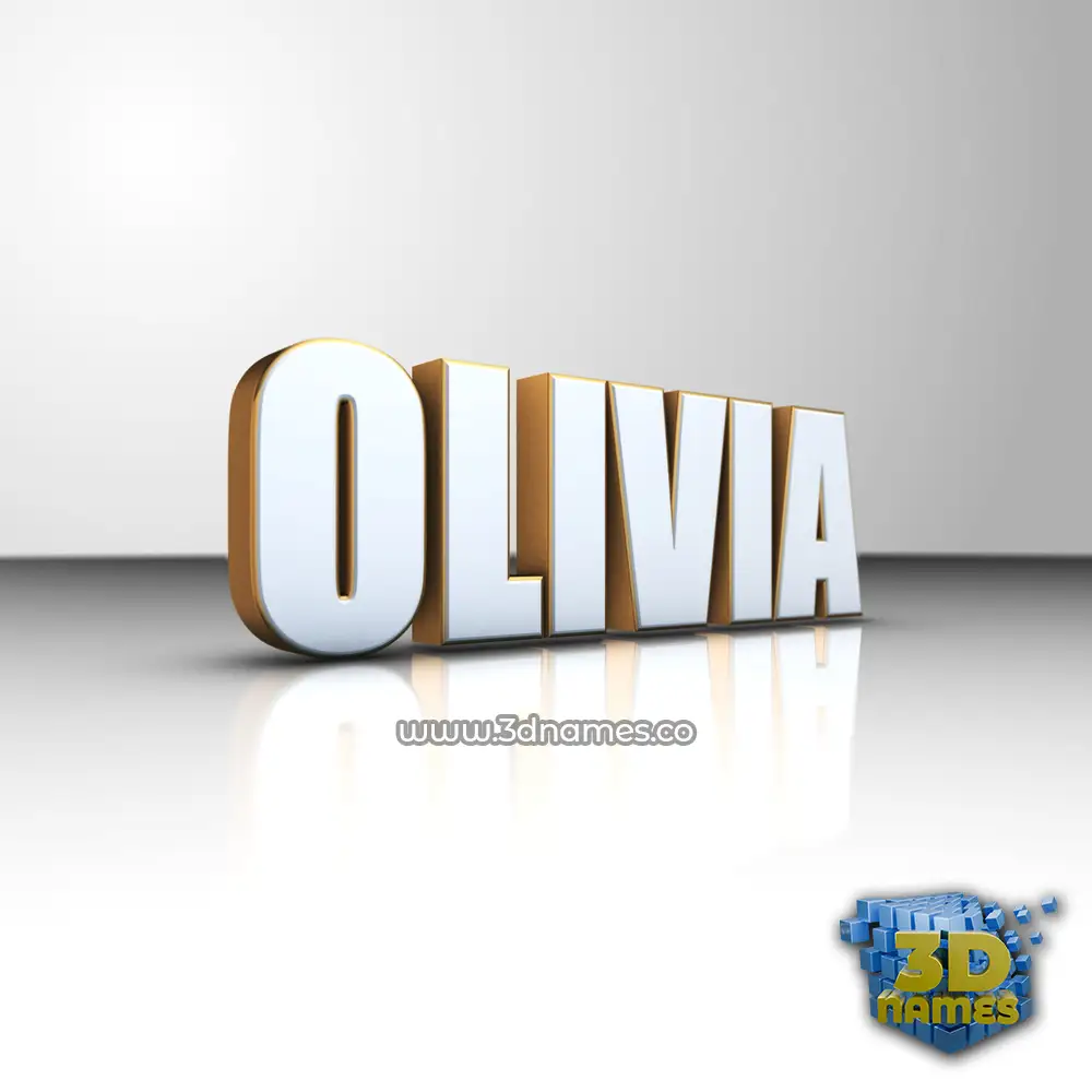 olivia in White'n'Gold style - 3D name wallpaper