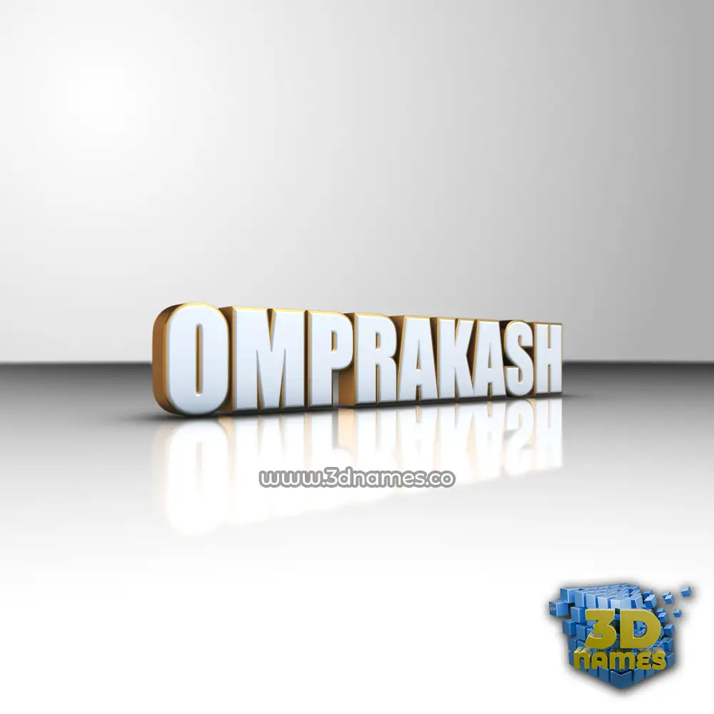 omprakash in White'n'Gold style - 3D name wallpaper
