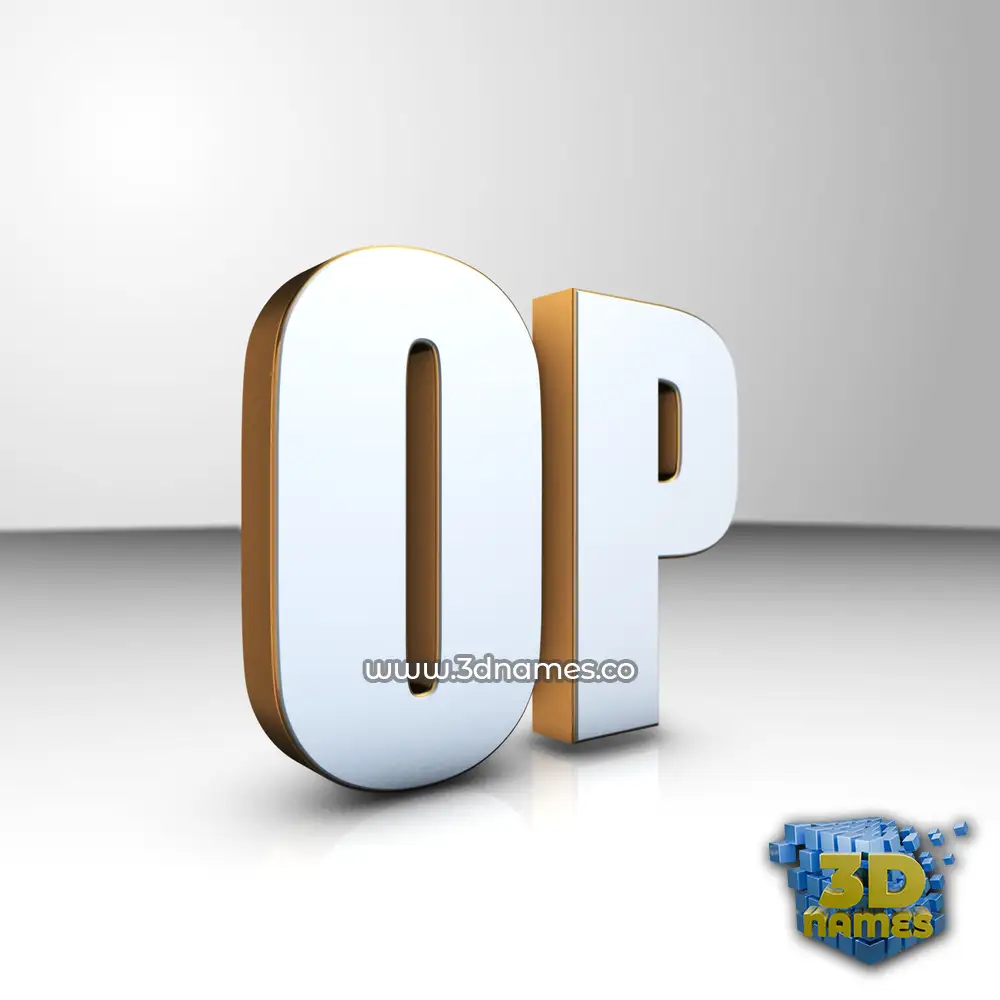 op in White'n'Gold style - 3D name wallpaper