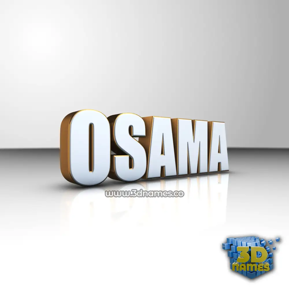 osama in White'n'Gold style - 3D name wallpaper