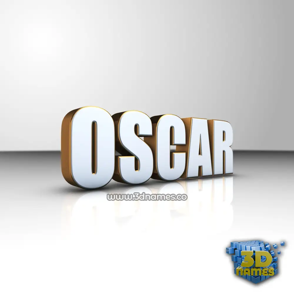oscar in White'n'Gold style - 3D name wallpaper