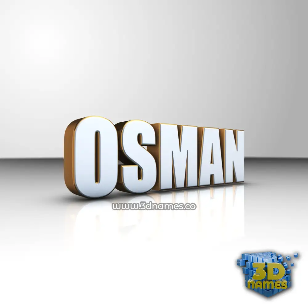 osman in White'n'Gold style - 3D name wallpaper