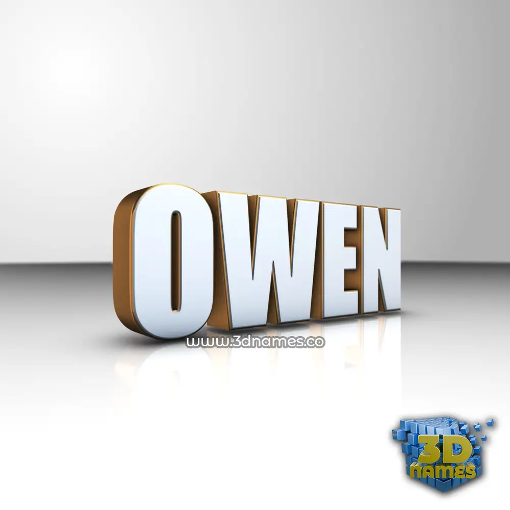 owen in White'n'Gold style - 3D name wallpaper