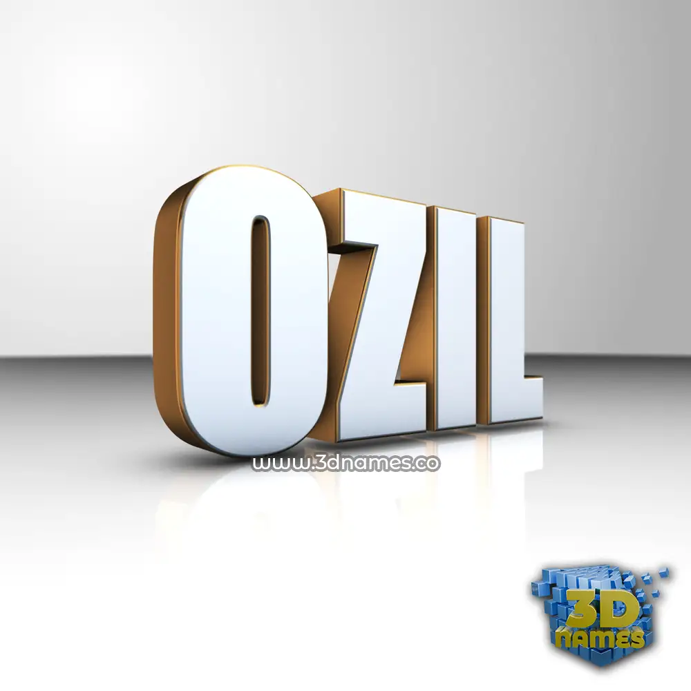 ozil in White'n'Gold style - 3D name wallpaper