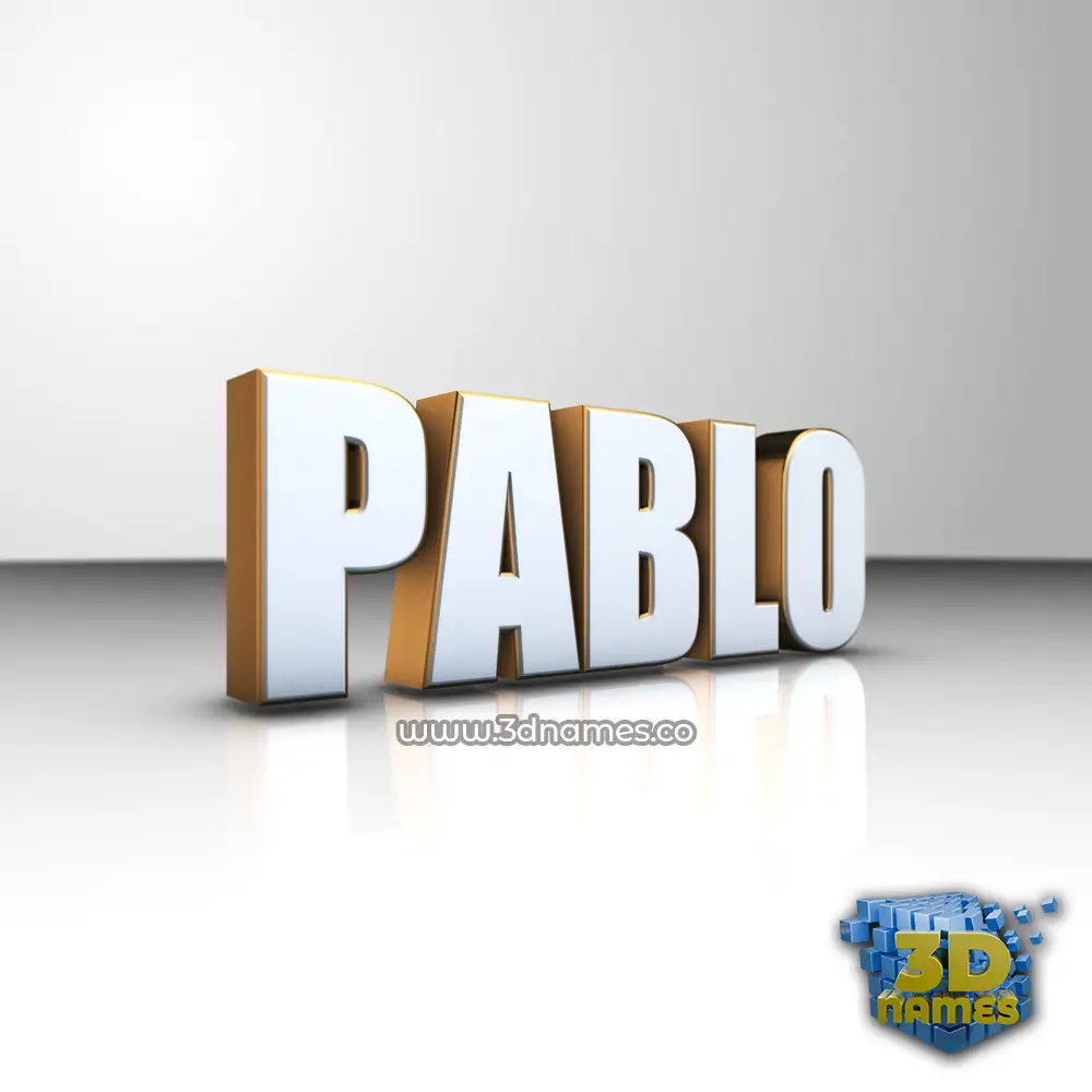 pablo in White'n'Gold style - 3D name wallpaper