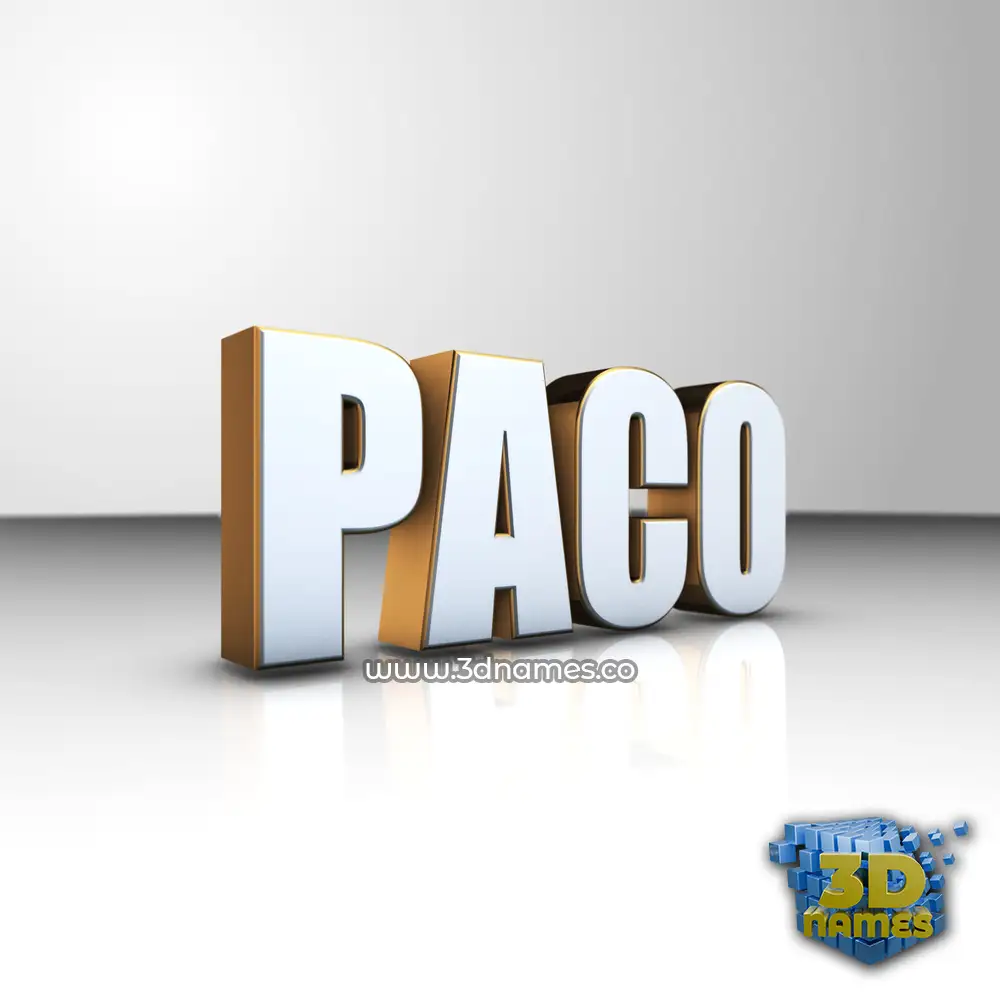 paco in White'n'Gold style - 3D name wallpaper