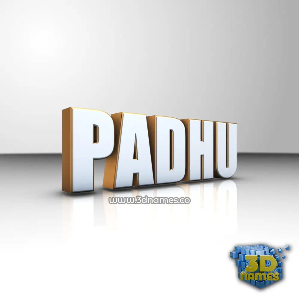 padhu in White'n'Gold style - 3D name wallpaper