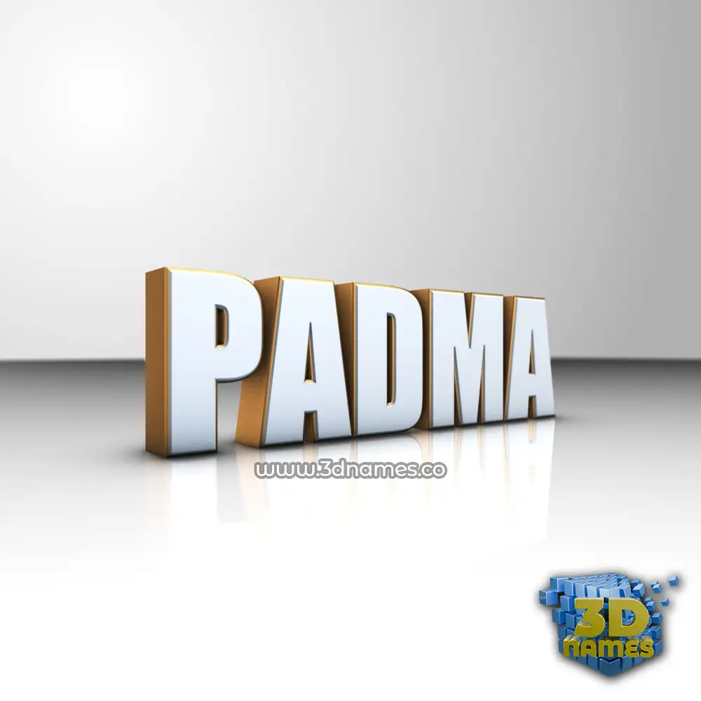 padma in White'n'Gold style - 3D name wallpaper
