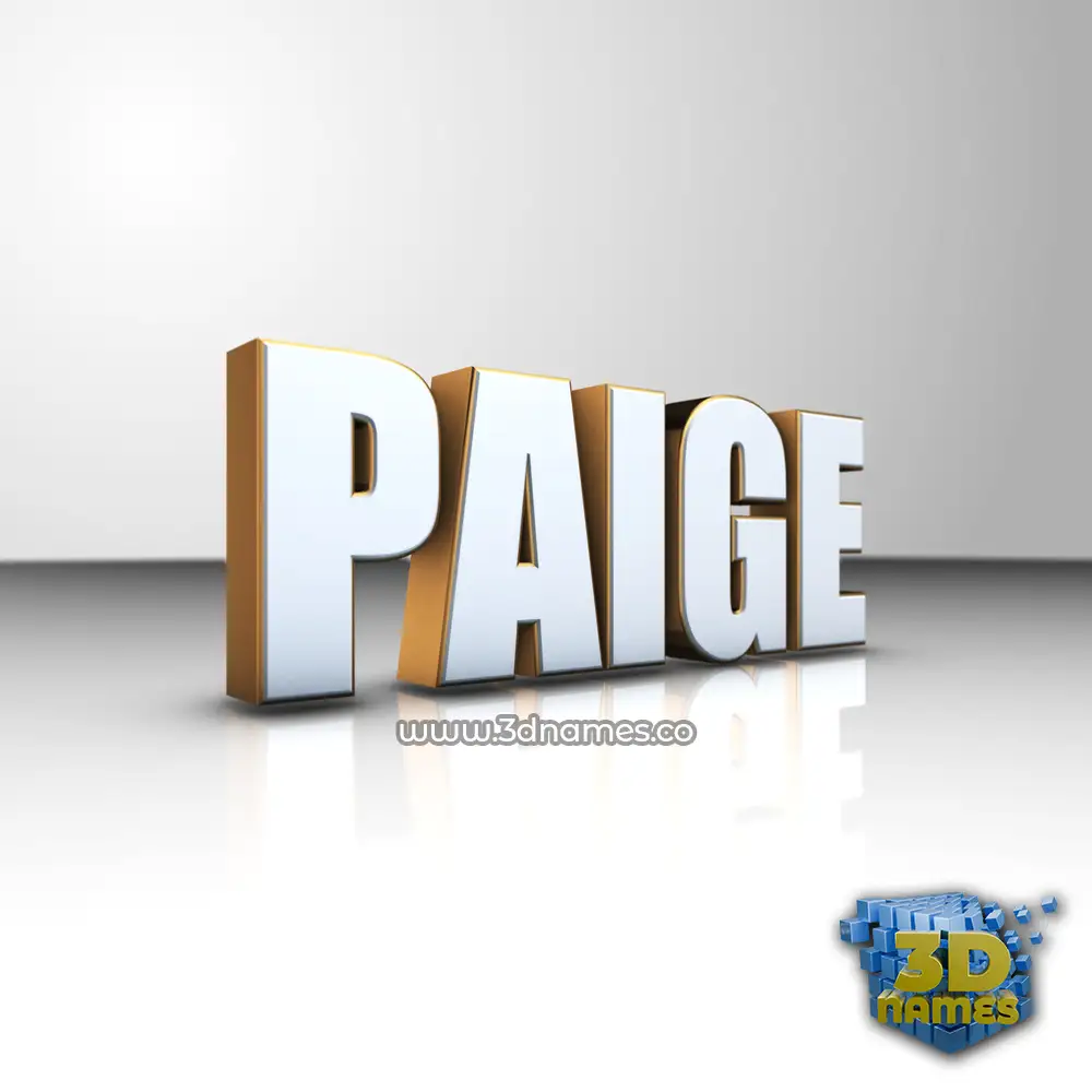 paige in White'n'Gold style - 3D name wallpaper