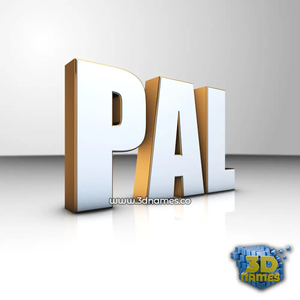 pal in White'n'Gold style - 3D name wallpaper