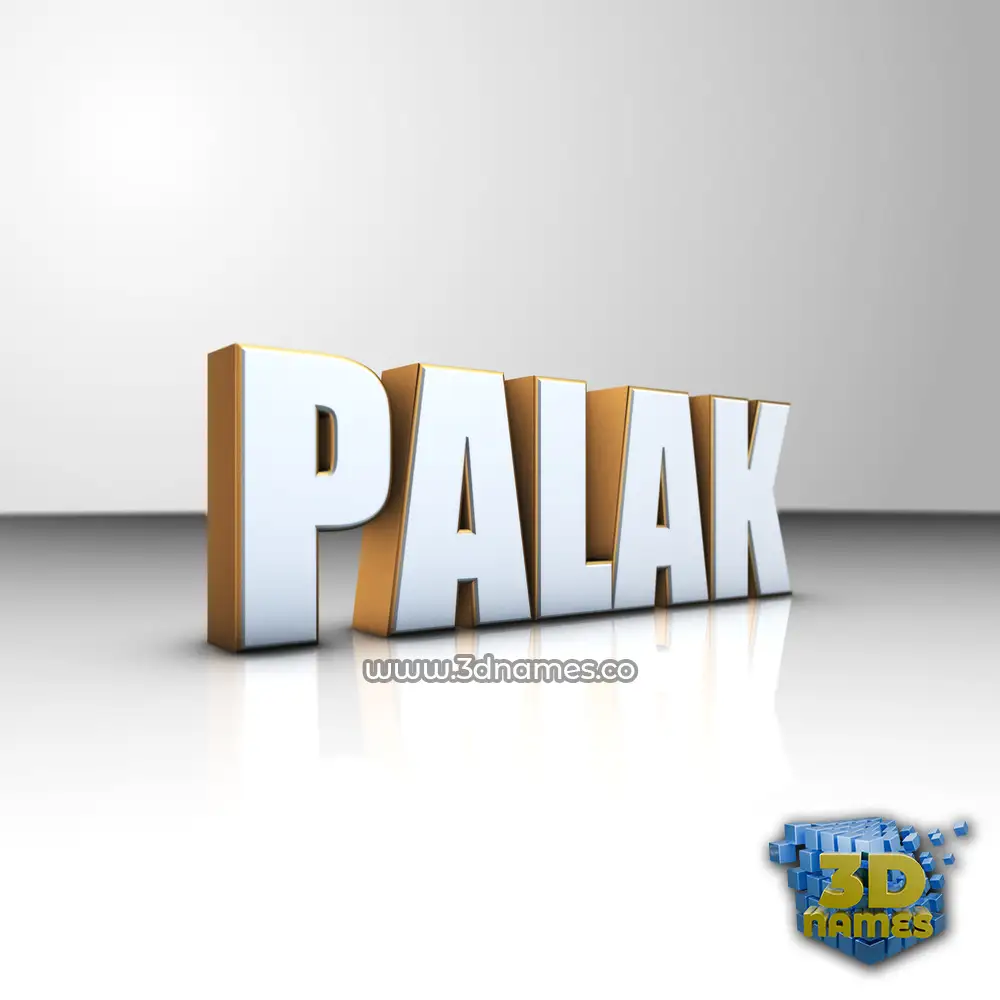 palak in White'n'Gold style - 3D name wallpaper