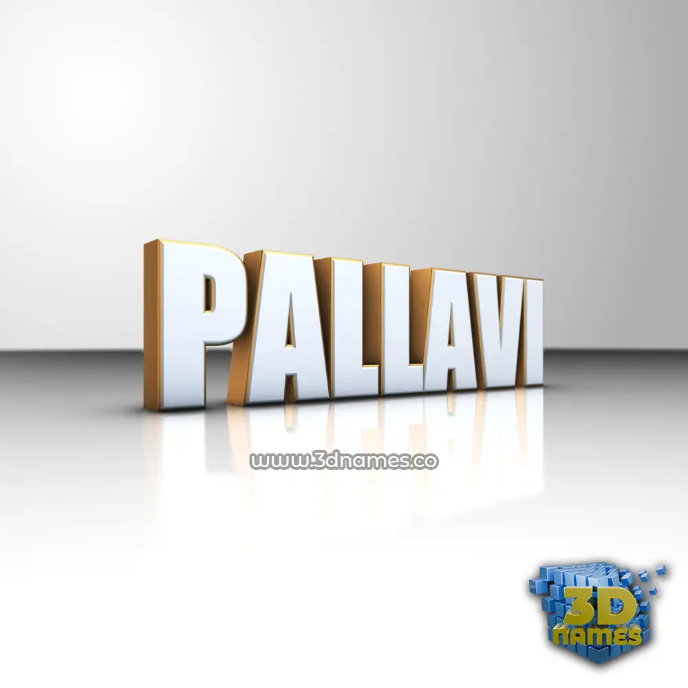 pallavi in White'n'Gold style - 3D name wallpaper