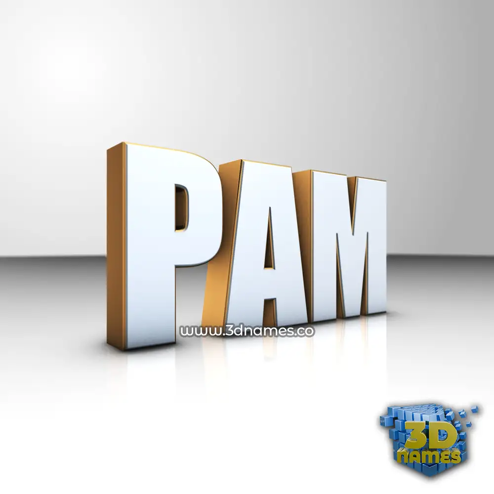 pam in White'n'Gold style - 3D name wallpaper
