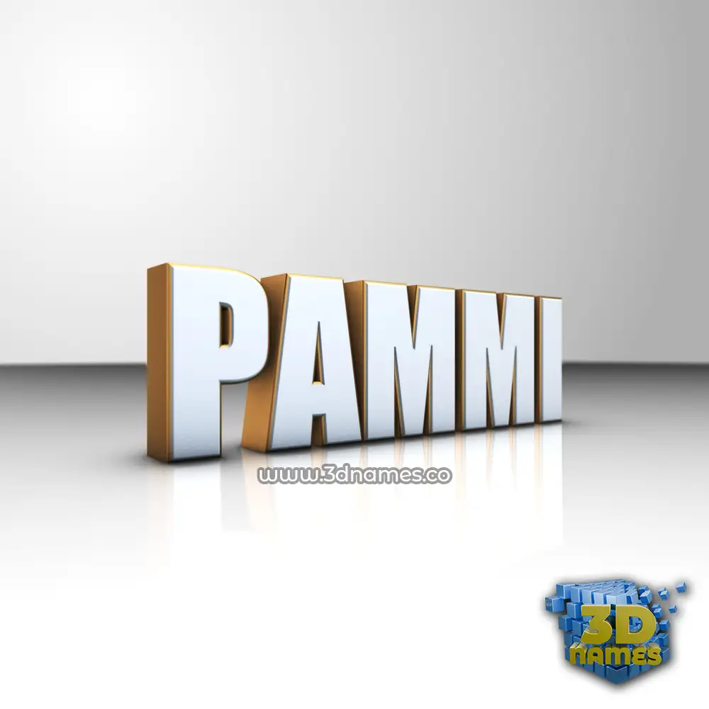 pammi in White'n'Gold style - 3D name wallpaper