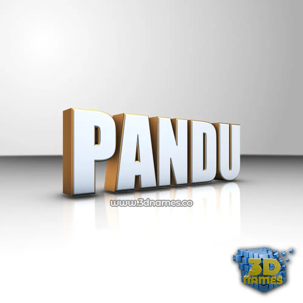 pandu in White'n'Gold style - 3D name wallpaper