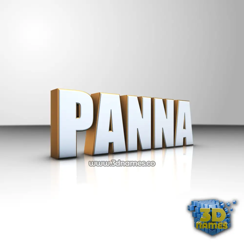 panna in White'n'Gold style - 3D name wallpaper
