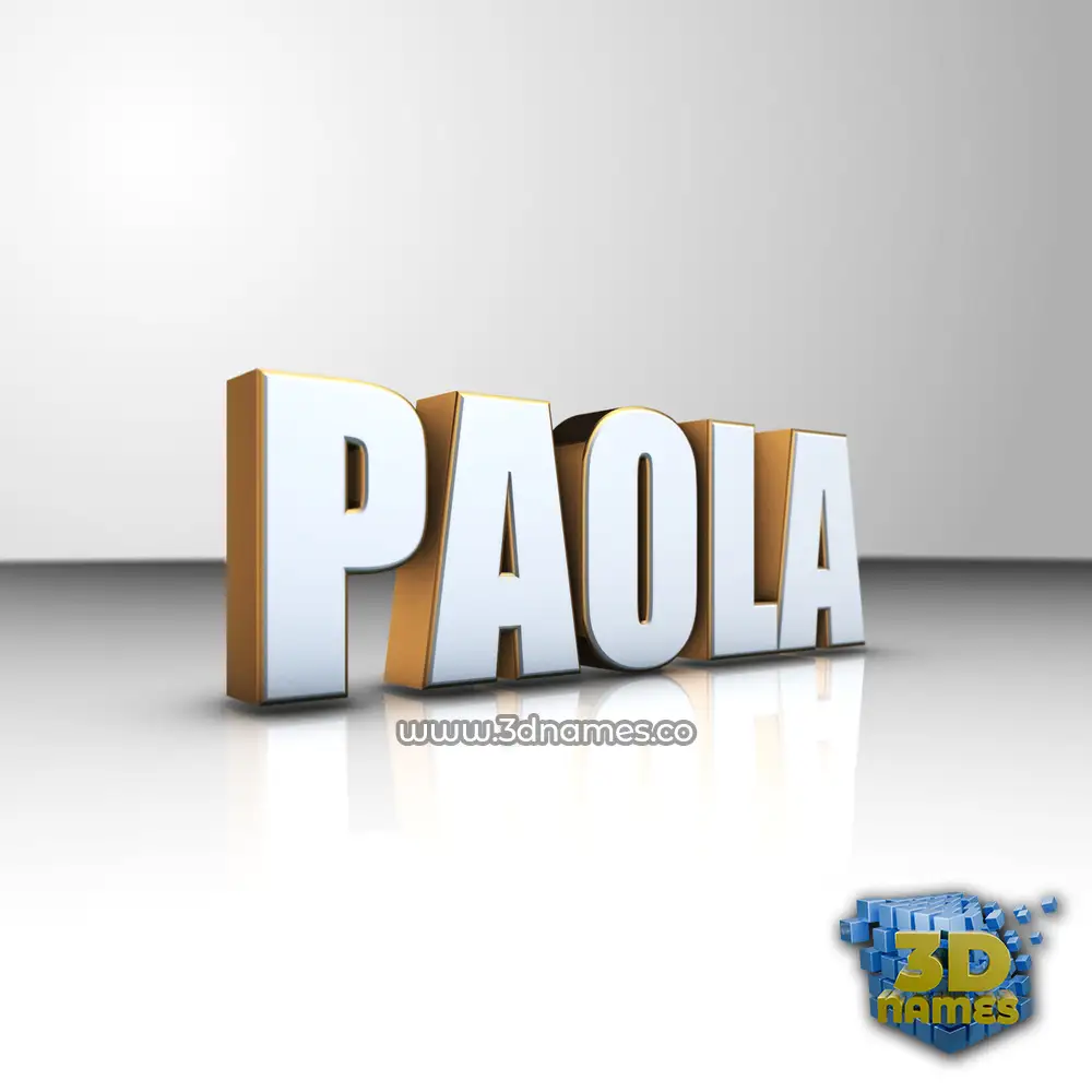 paola in White'n'Gold style - 3D name wallpaper