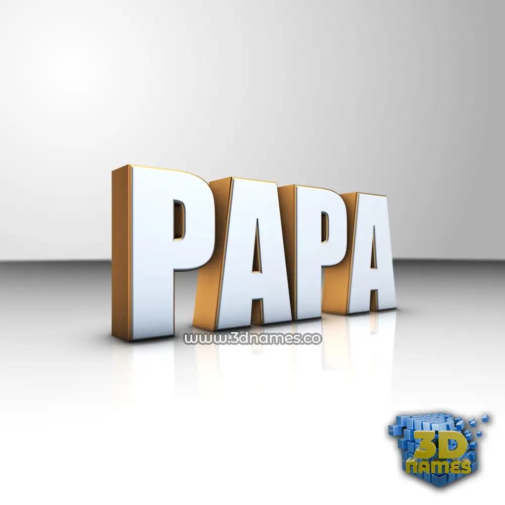 papa in White'n'Gold style - 3D name wallpaper
