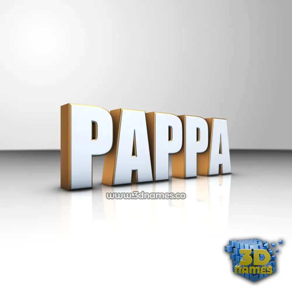 pappa in White'n'Gold style - 3D name wallpaper