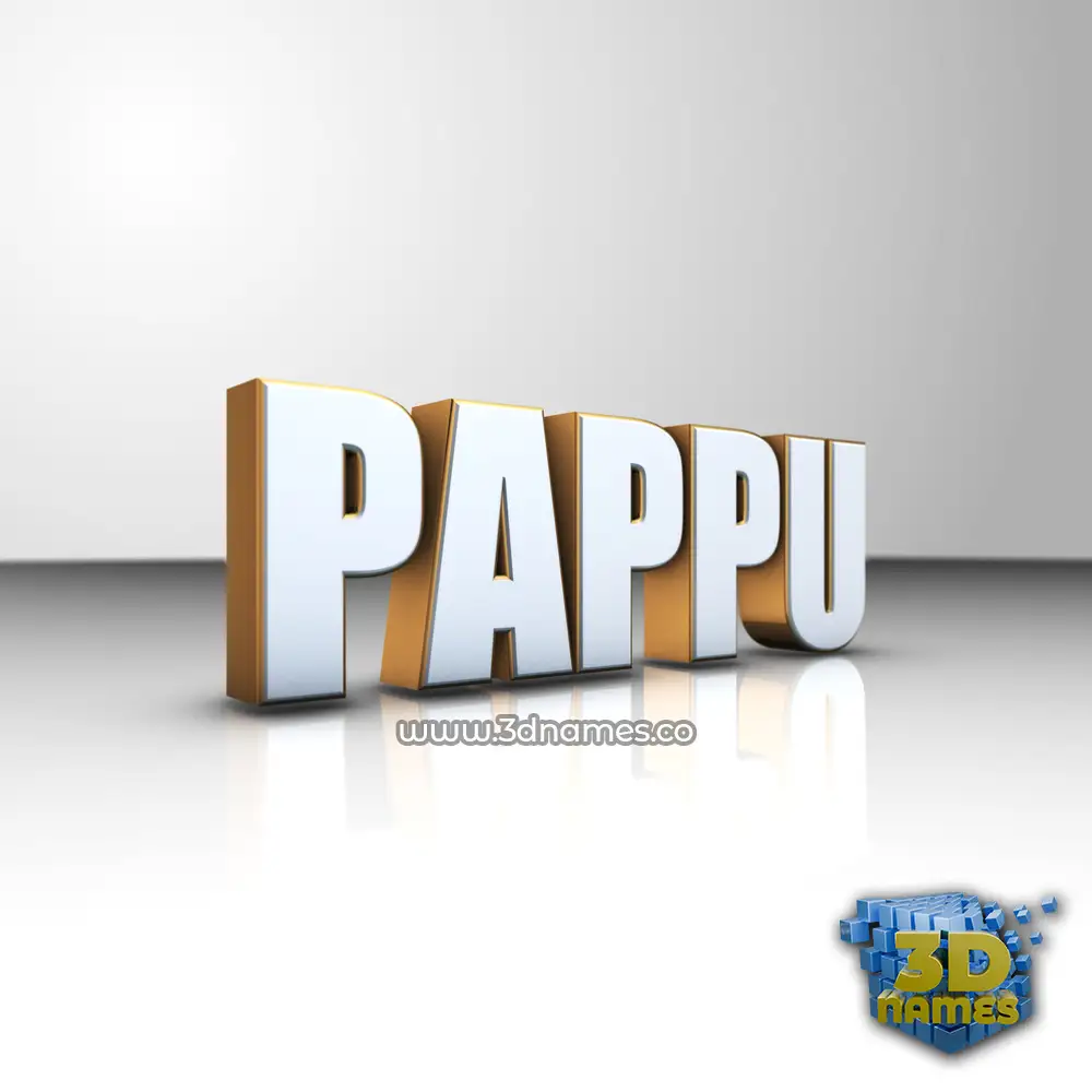 pappu in White'n'Gold style - 3D name wallpaper