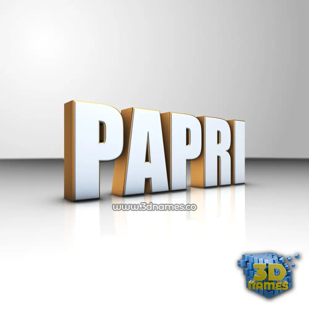 papri in White'n'Gold style - 3D name wallpaper