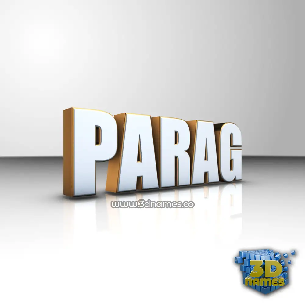 parag in White'n'Gold style - 3D name wallpaper