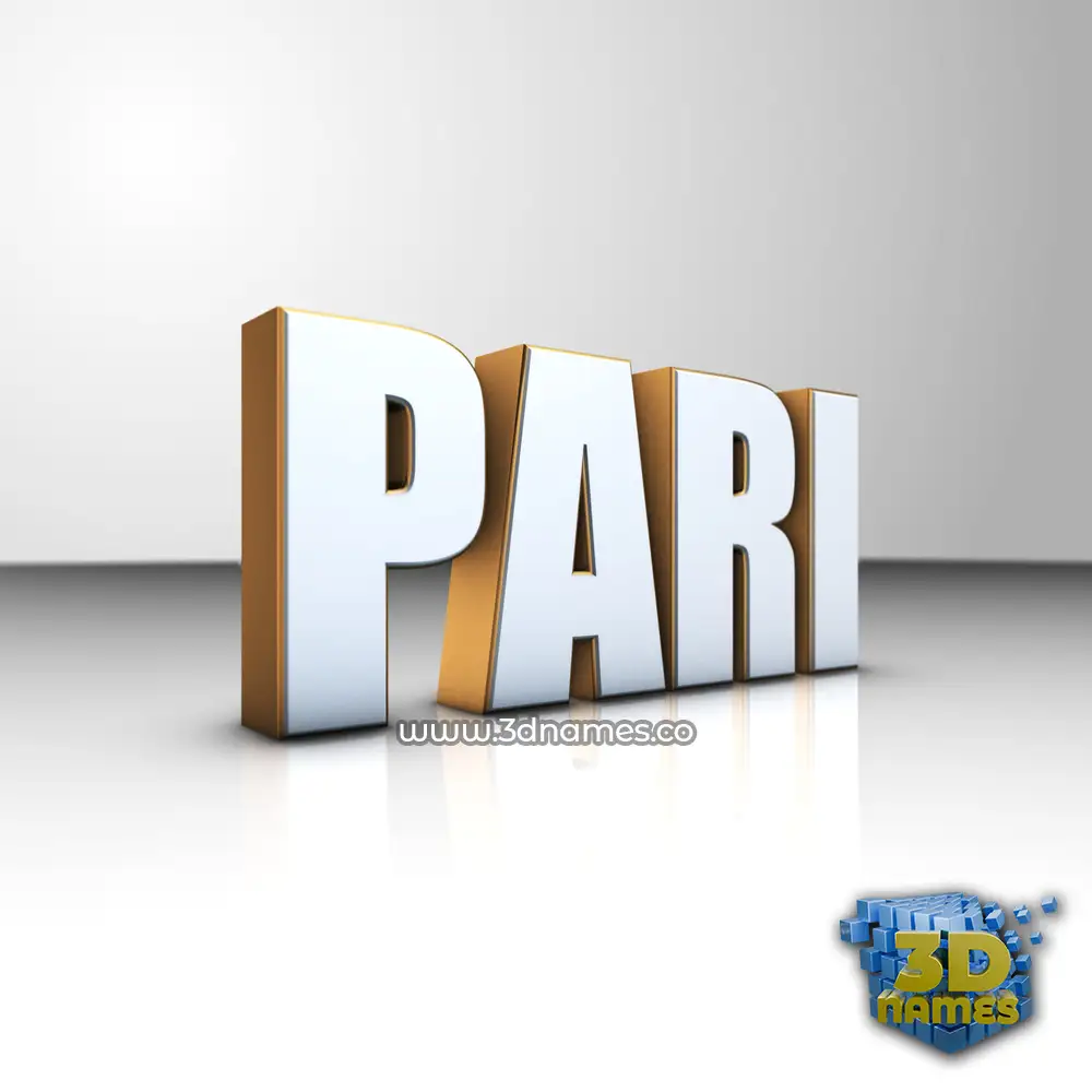 pari in White'n'Gold style - 3D name wallpaper
