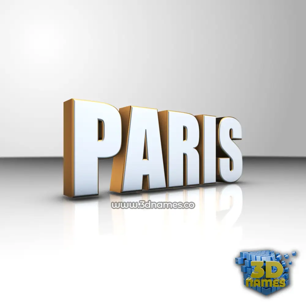 paris in White'n'Gold style - 3D name wallpaper