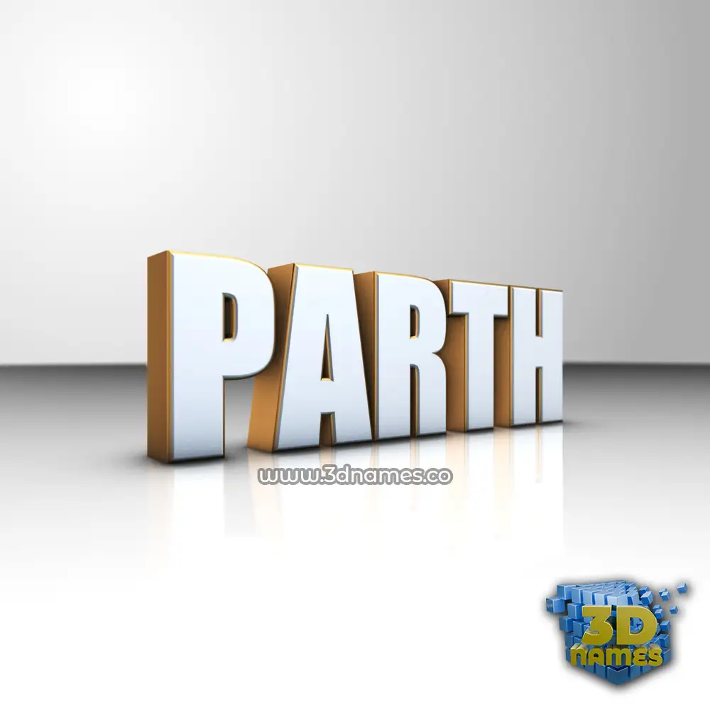 parth in White'n'Gold style - 3D name wallpaper