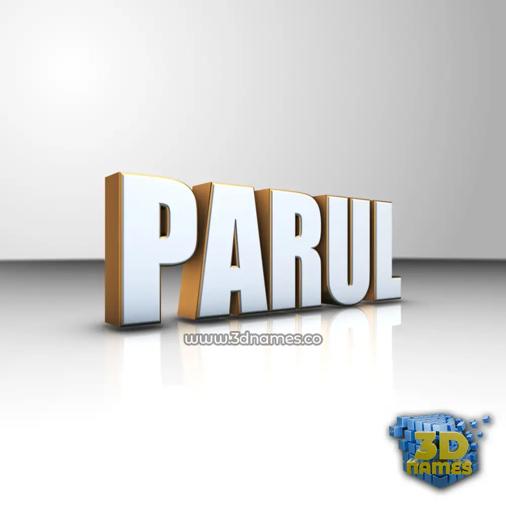 parul in White'n'Gold style - 3D name wallpaper