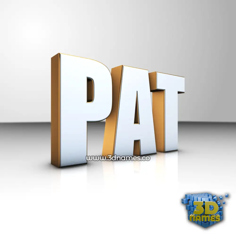 pat in White'n'Gold style - 3D name wallpaper