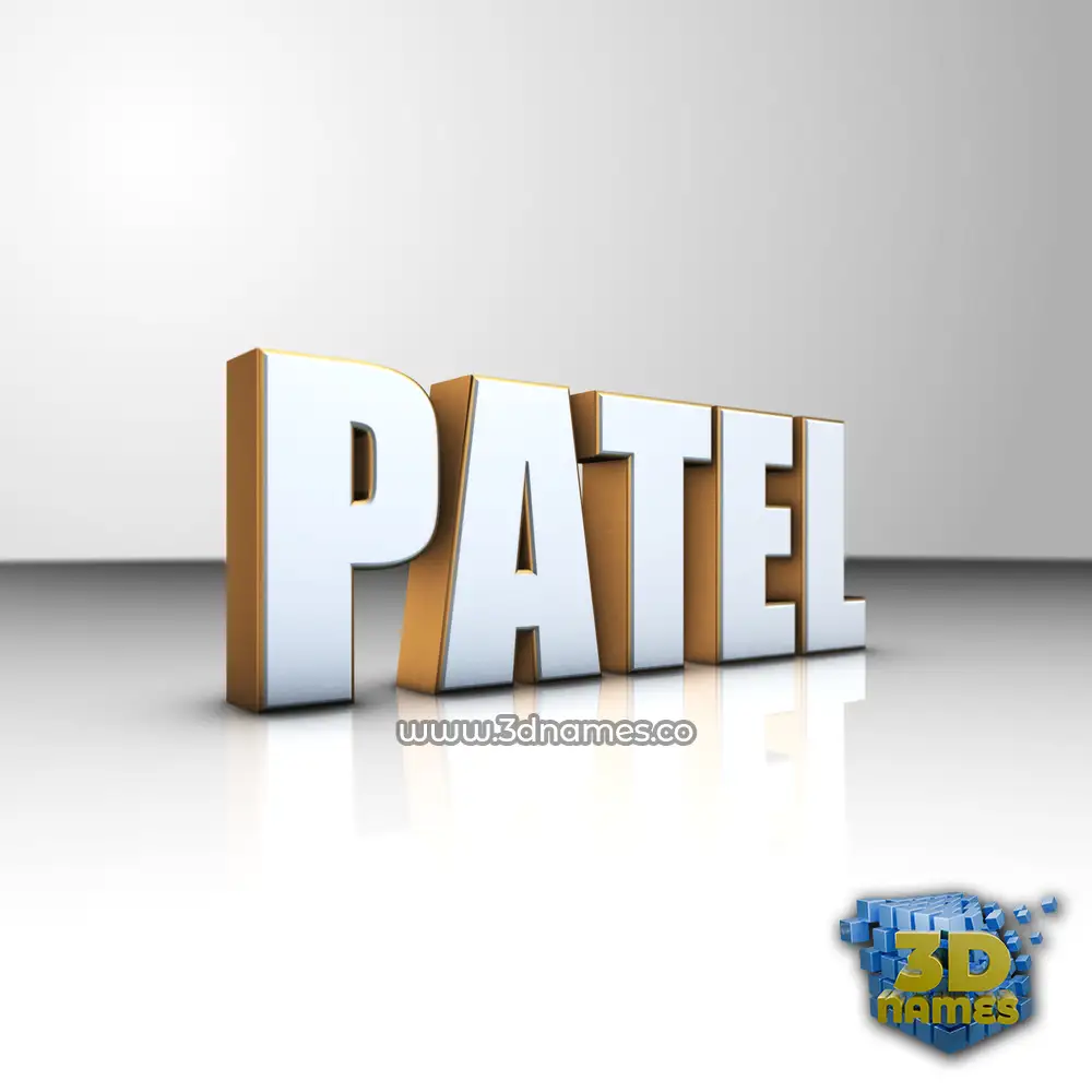 patel in White'n'Gold style - 3D name wallpaper