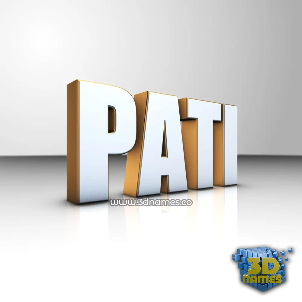 pati in White'n'Gold style - 3D name wallpaper