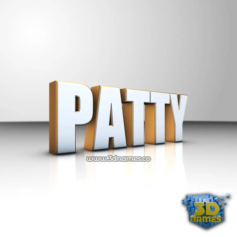 patty in White'n'Gold style - 3D name wallpaper