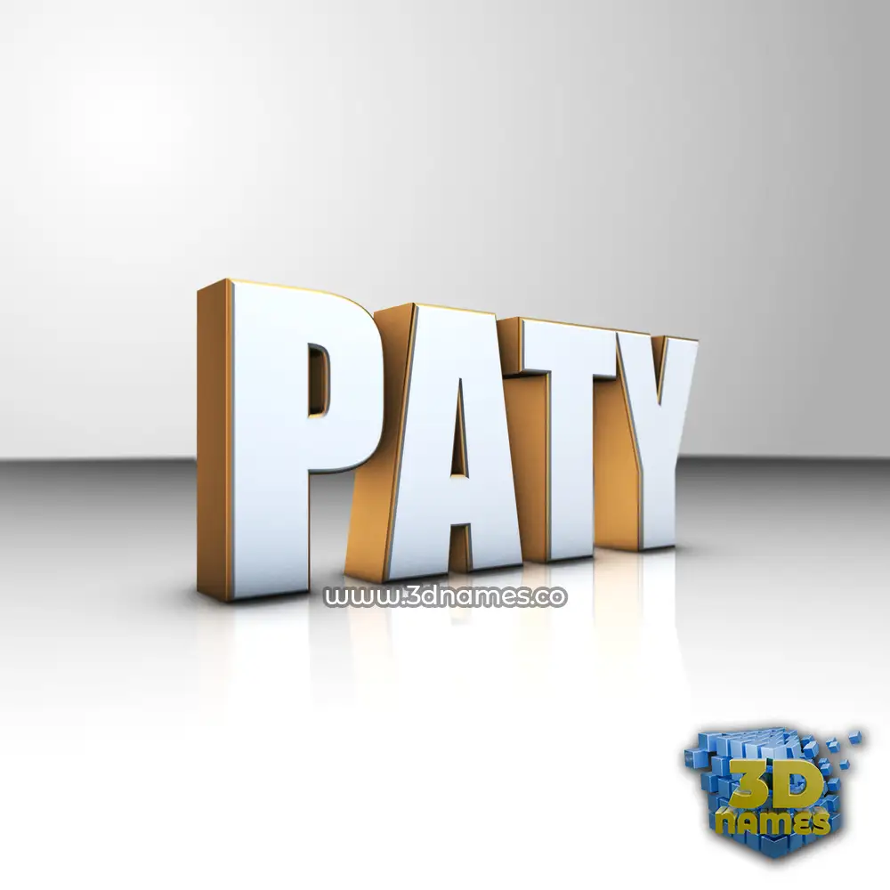 paty in White'n'Gold style - 3D name wallpaper