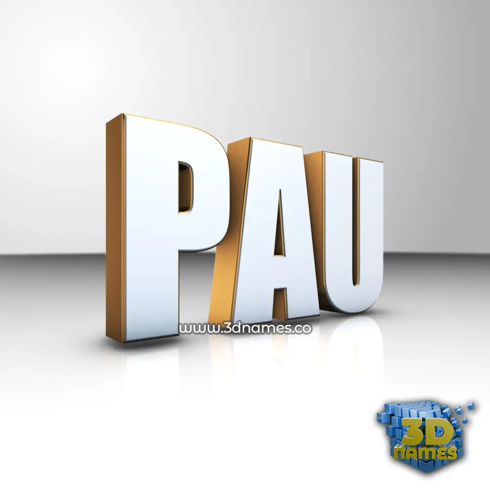 pau in White'n'Gold style - 3D name wallpaper