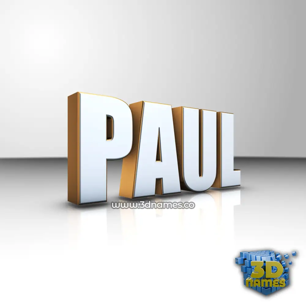 paul in White'n'Gold style - 3D name wallpaper
