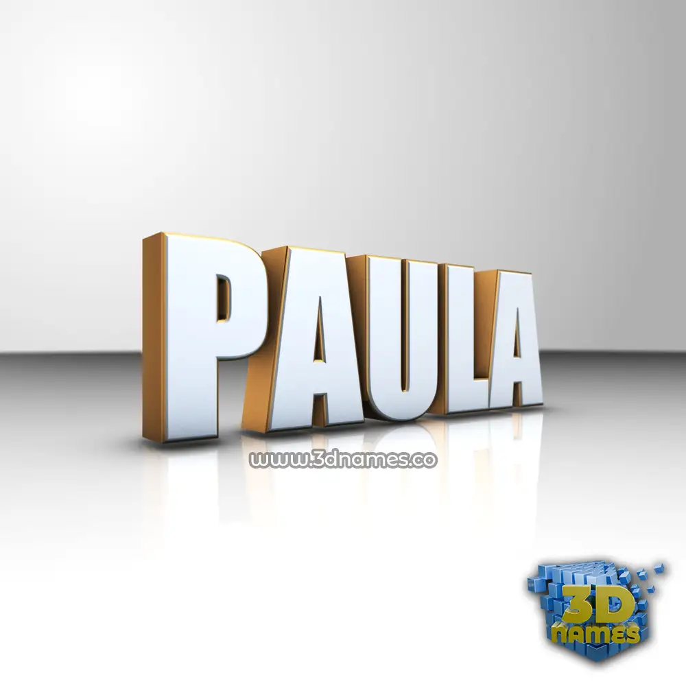 paula in White'n'Gold style - 3D name wallpaper