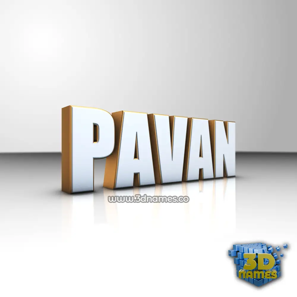 pavan in White'n'Gold style - 3D name wallpaper