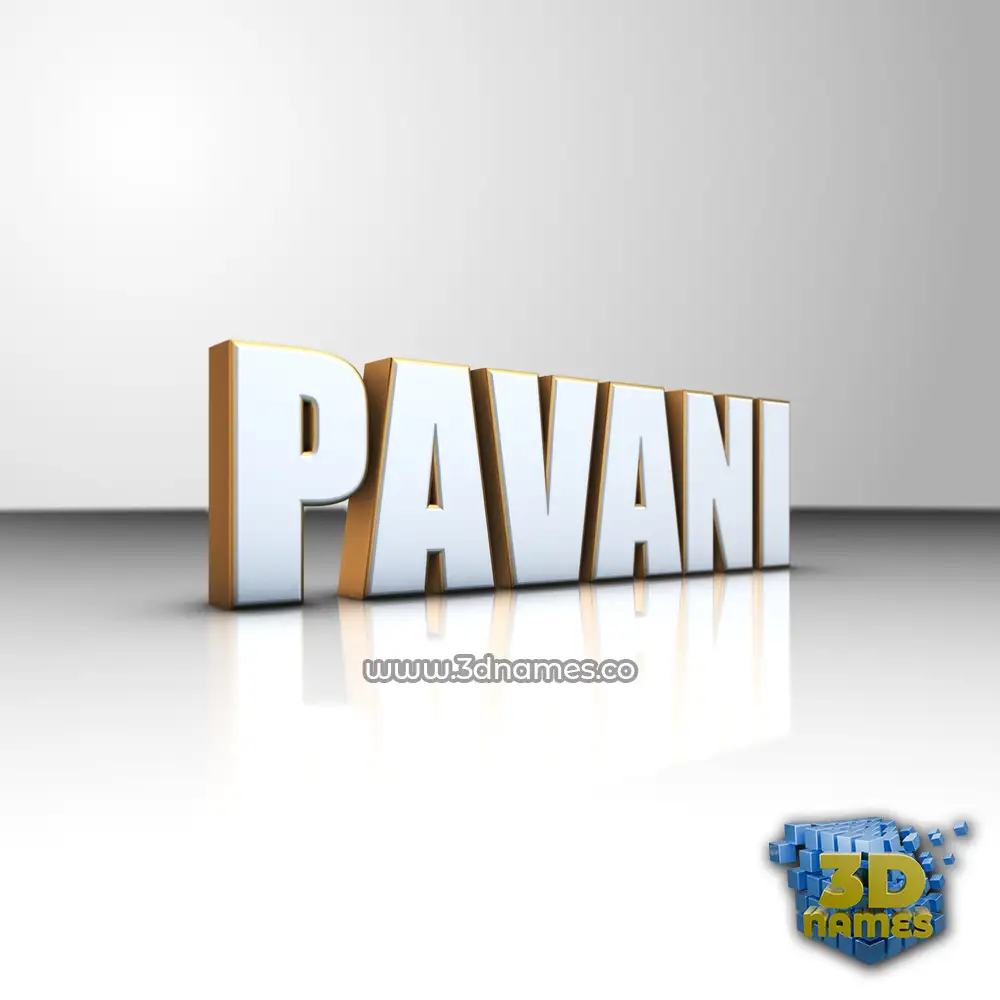 pavani in White'n'Gold style - 3D name wallpaper