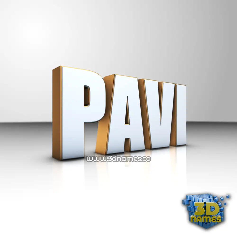 pavi in White'n'Gold style - 3D name wallpaper