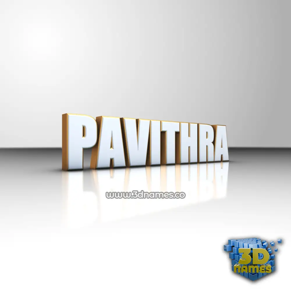 pavithra in White'n'Gold style - 3D name wallpaper