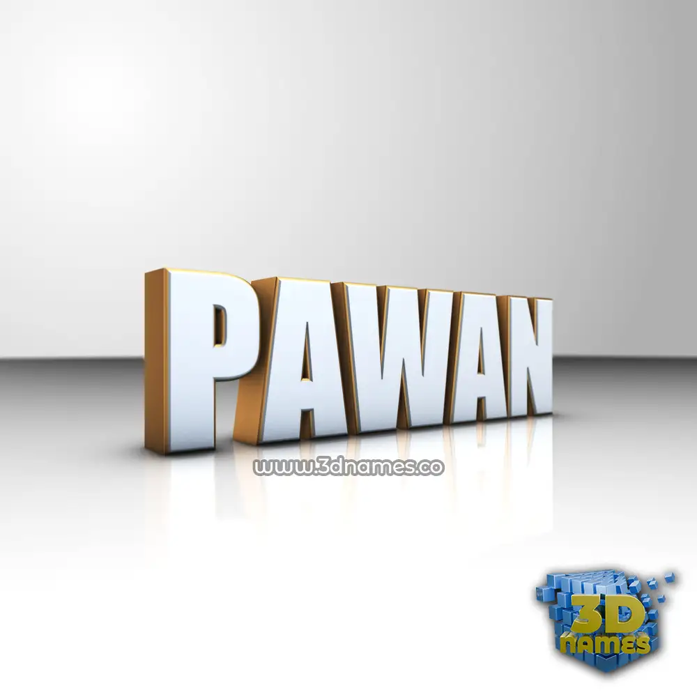 pawan in White'n'Gold style - 3D name wallpaper
