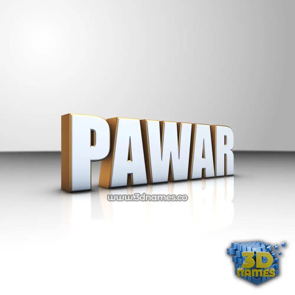 pawar in White'n'Gold style - 3D name wallpaper