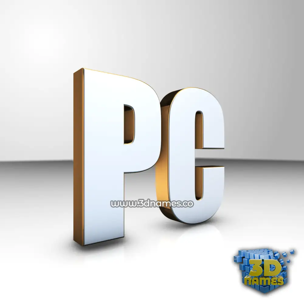 pc in White'n'Gold style - 3D name wallpaper