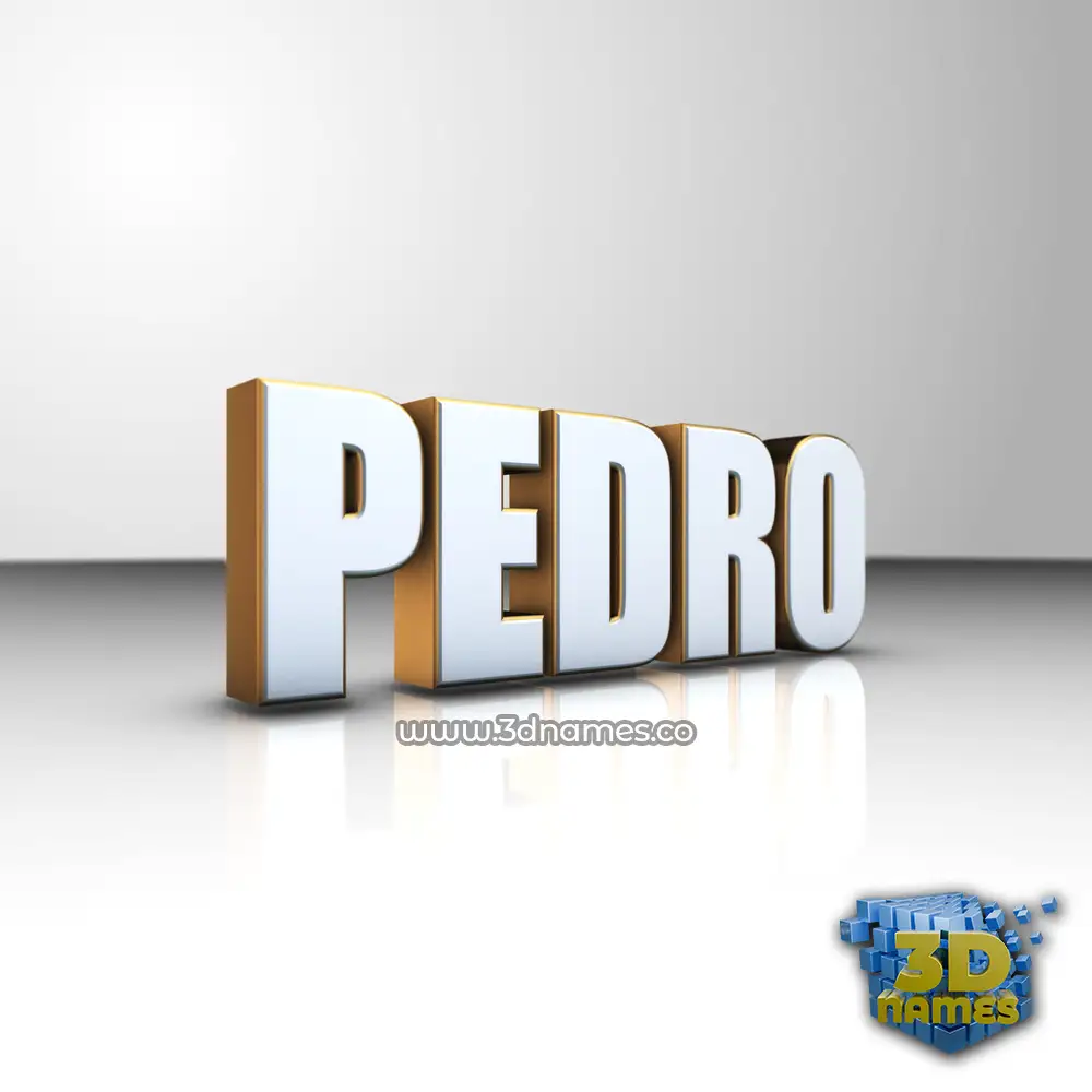 pedro in White'n'Gold style - 3D name wallpaper
