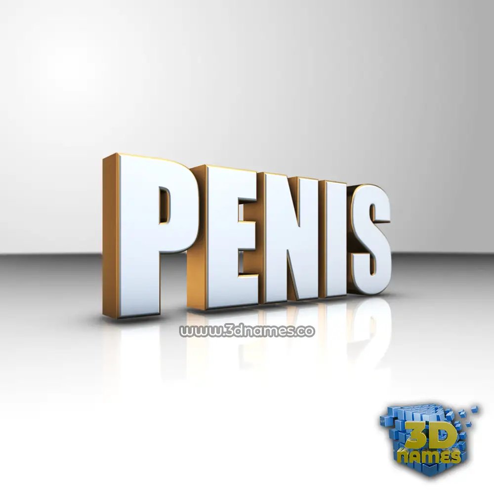 penis in White'n'Gold style - 3D name wallpaper