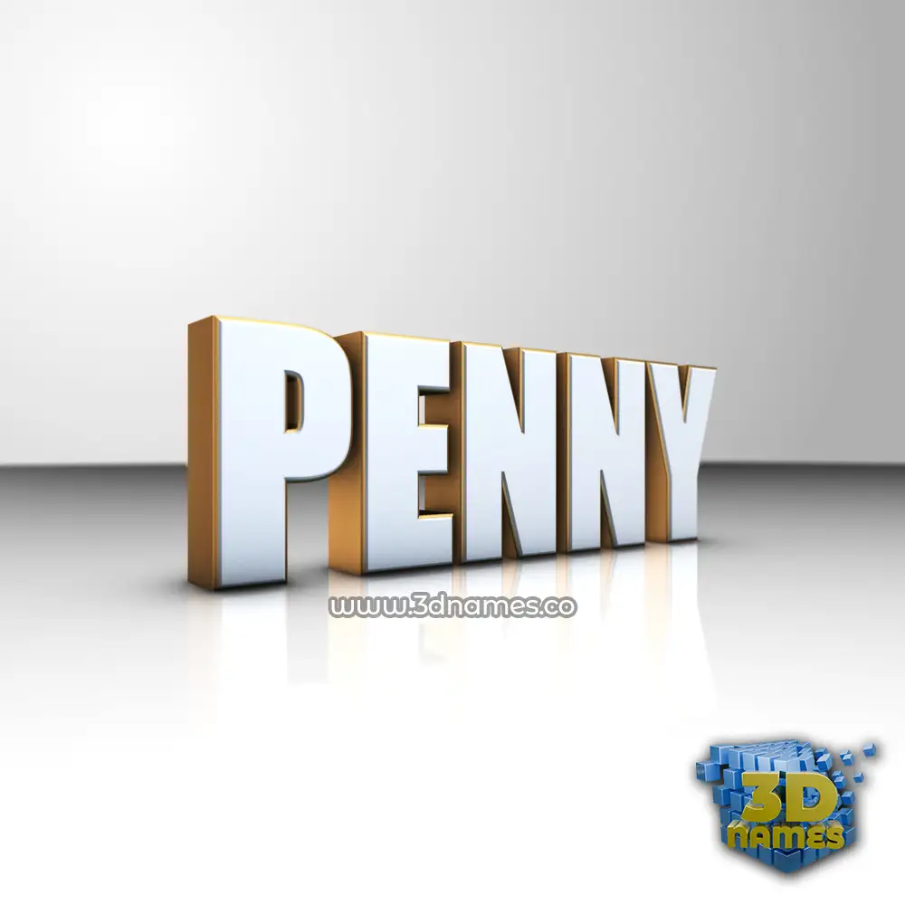 penny in White'n'Gold style - 3D name wallpaper