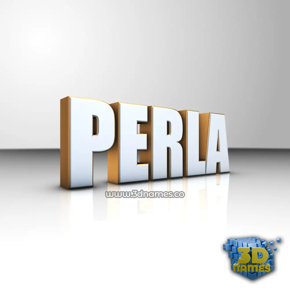 perla in White'n'Gold style - 3D name wallpaper